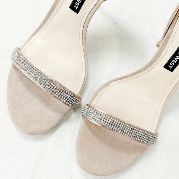 NWOT Nine West Liana Rhinestones Ankle Strap Stilettoe Heeled Sandal Size 8.5M - Picture 4 of 6